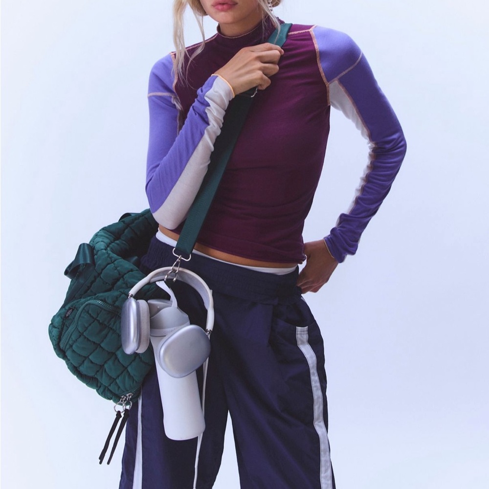 NWT Free people movement Long-Sleeve Colorblock Top - Purple & Plum